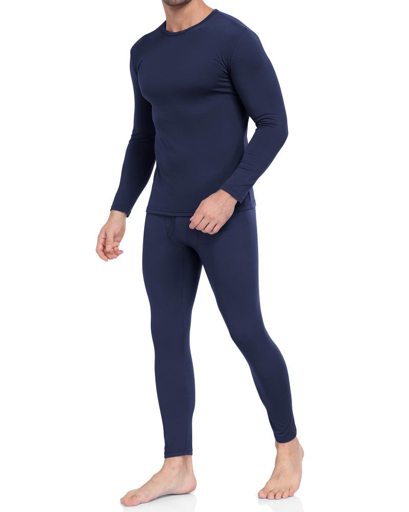 WEERTI Thermal Underwear for Men Long Johns with Fleece Lined Base Layer Men Cold Weather Top Bottom Navy - Image 1